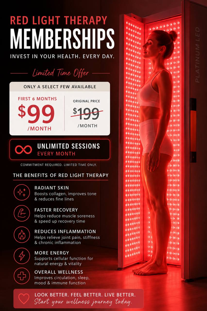 Red light therapy membership at Mashmeover Esthetics — Platinum LED — $99/month for first six months
